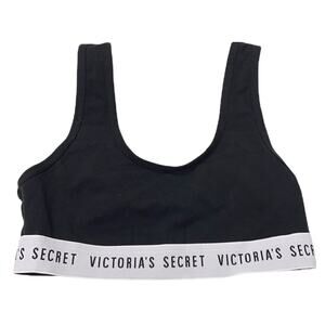 Victoria Secret Black Logo Bralette Size XS